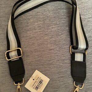NWT - Black, Silver and White "guitar" style purse strap